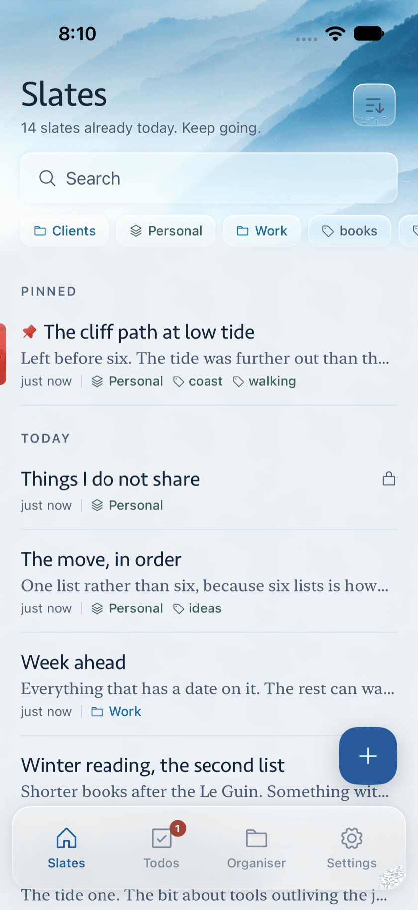 Zen Slate app screen