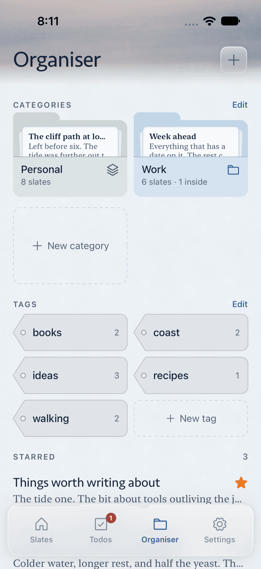 Zen Slate app screen 2